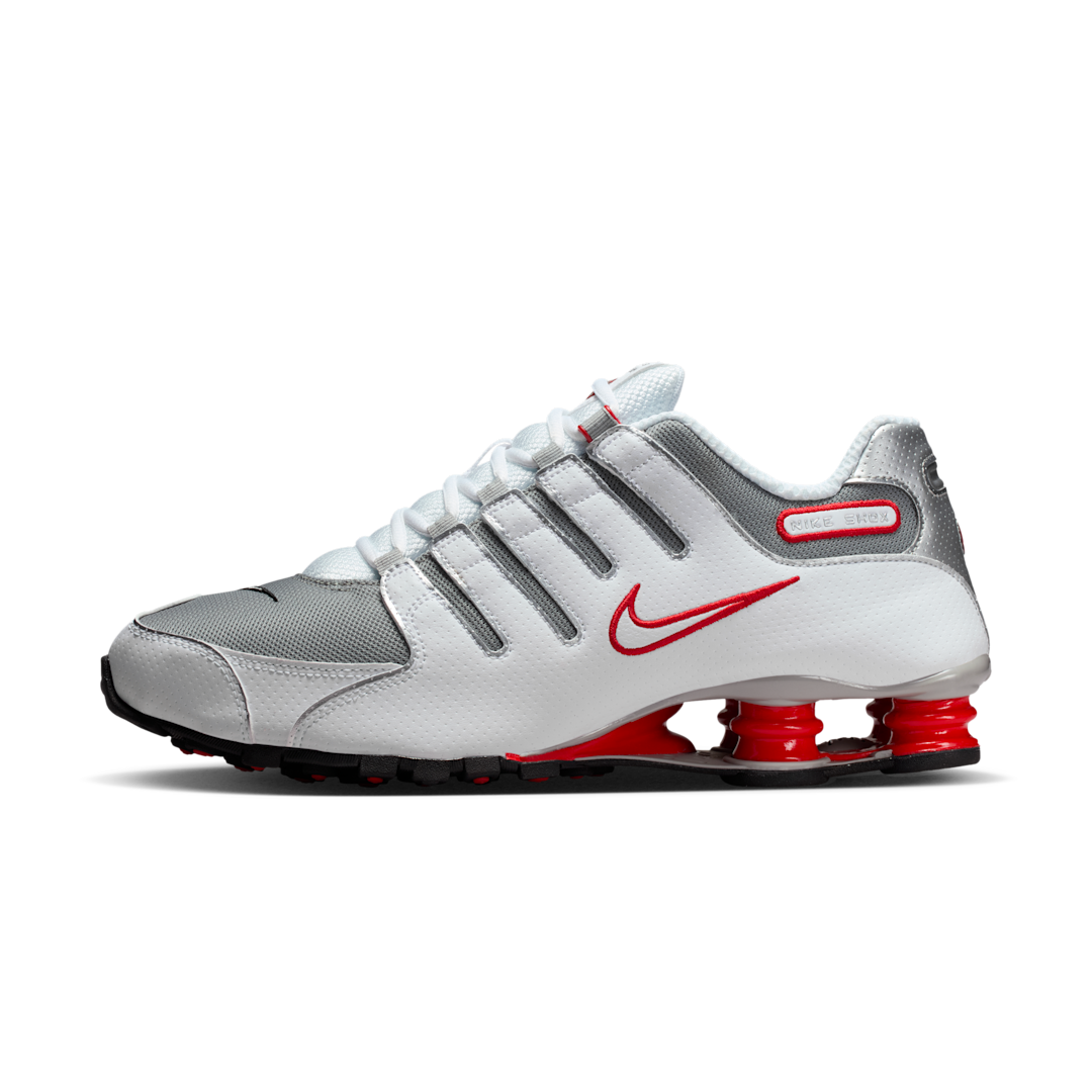 Nike Shox NZ White Red Metallic Silver, White/Sport Red/Cool Grey/Metallic Silver (378341-104)