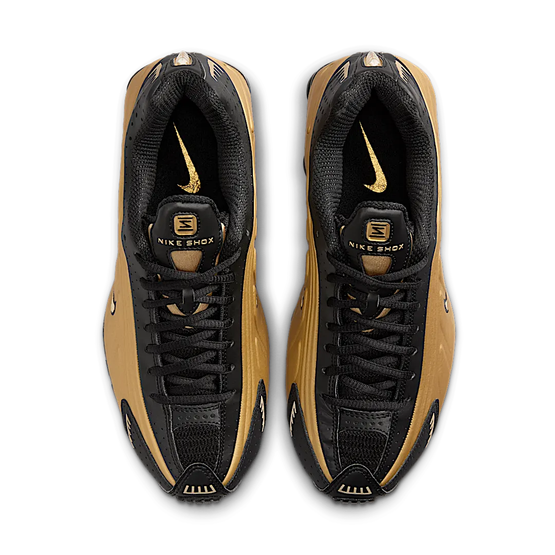 Nike Shox R4 Black Metallic Gold, Black/Metallic Gold/Metallic Silver (AR3565-005)