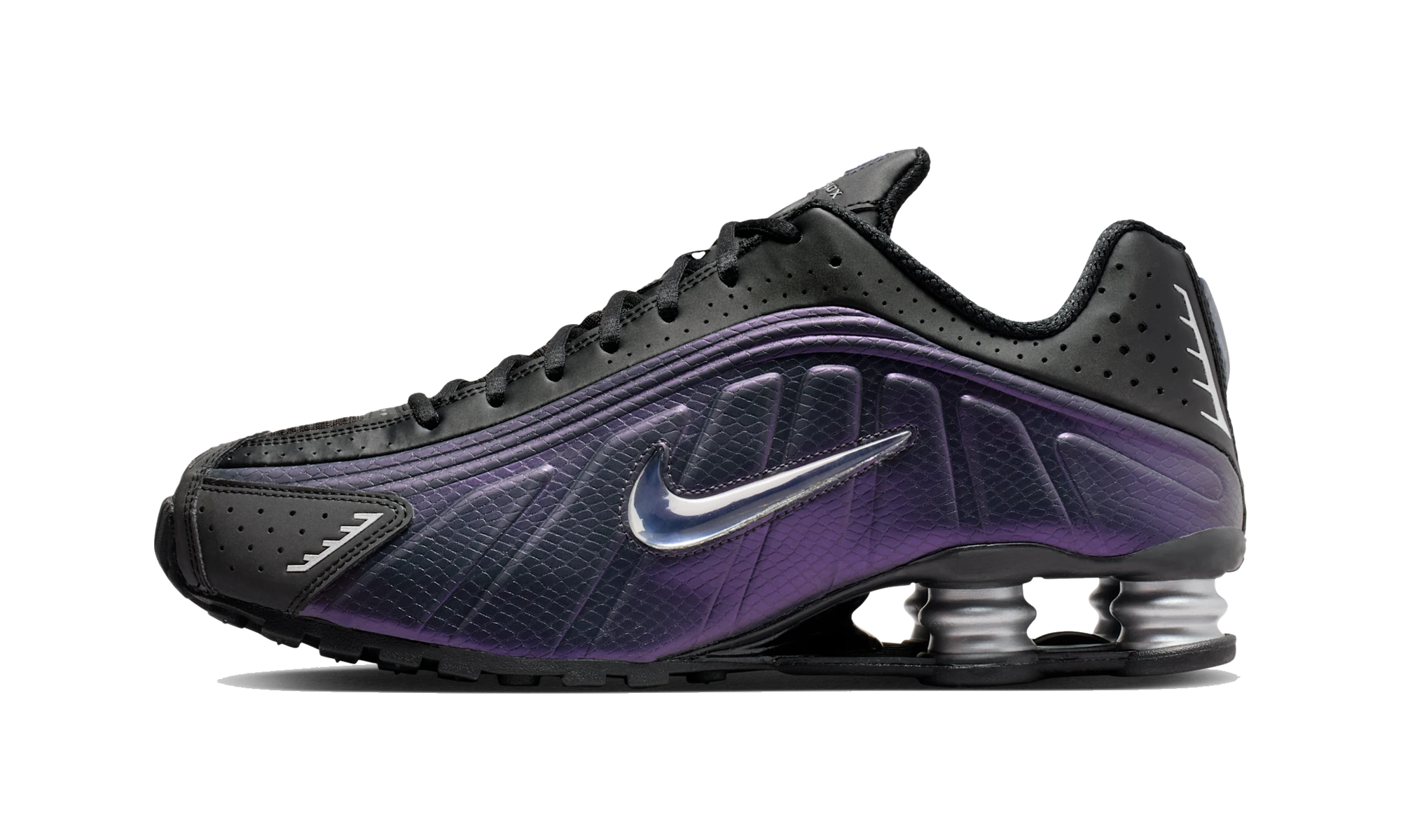 Nike Shox R4 Black Metallic Silver Purple Dynasty