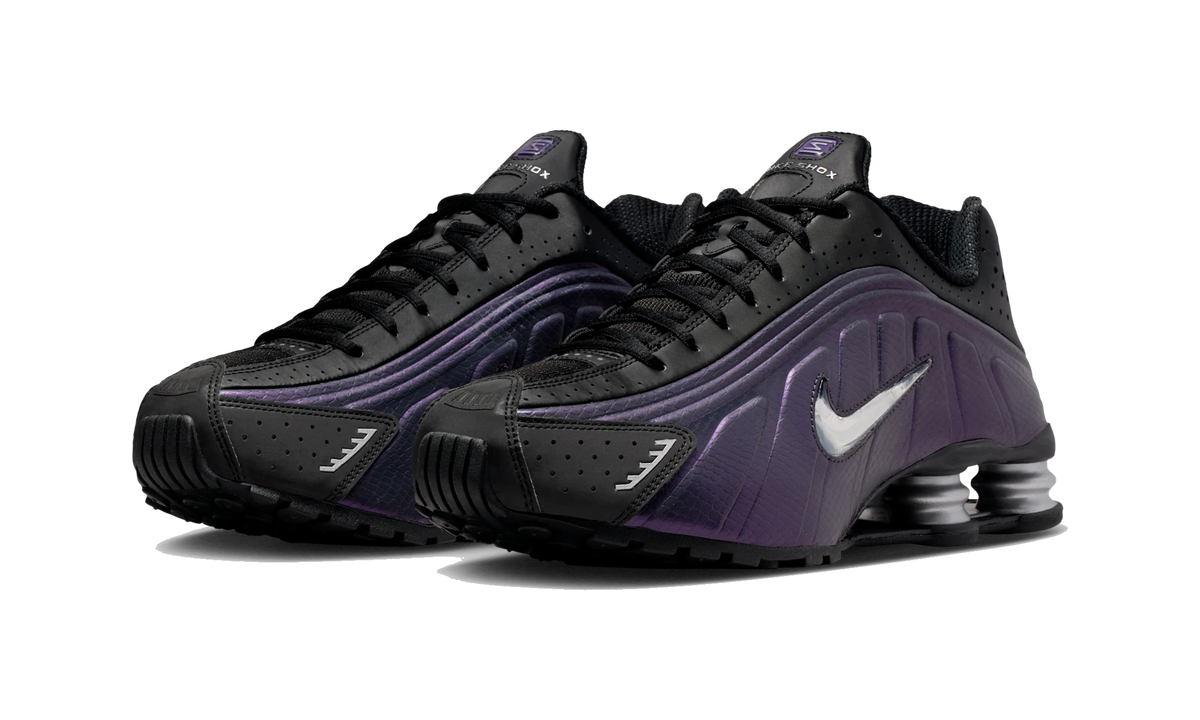 Nike Shox R4 Black Metallic Silver Purple Dynasty