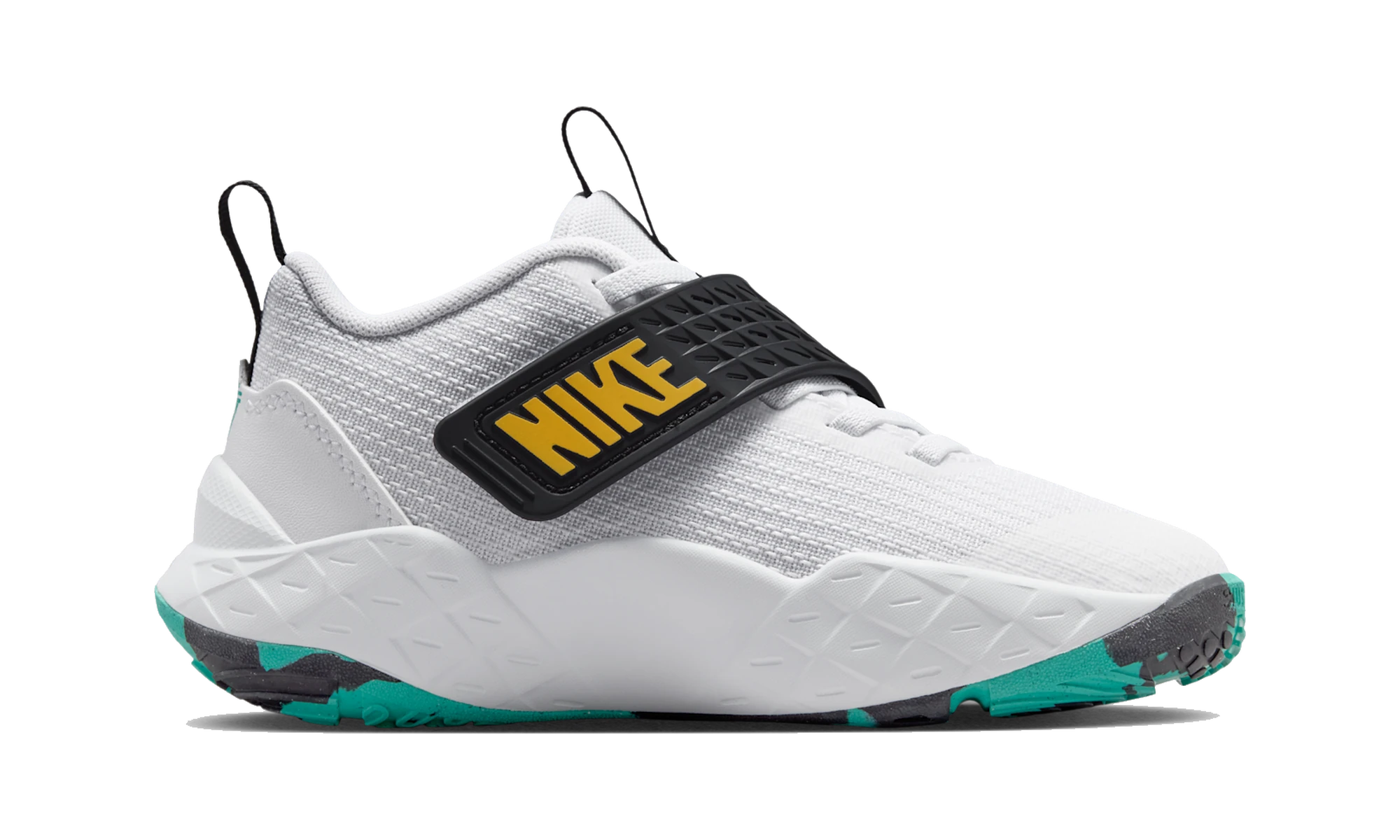Nike Team Hustle D 12 White Black Emerald Topaz Gold (PS)