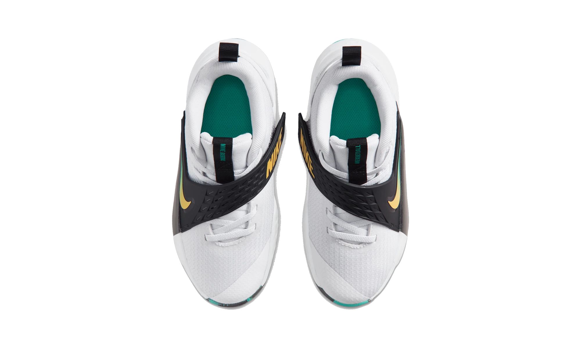 Nike Team Hustle D 12 White Black Emerald Topaz Gold (PS)