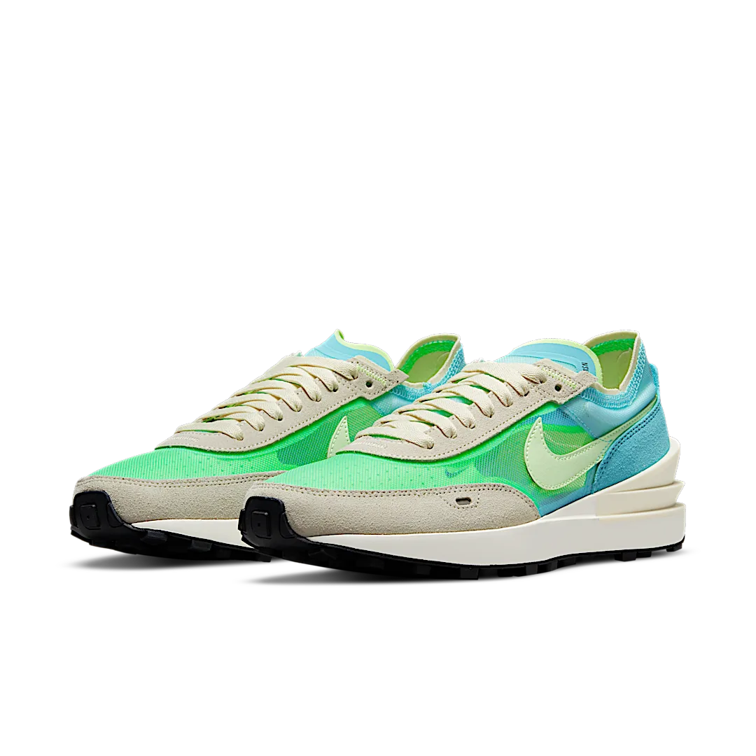 Nike Waffle One Scream Green, Bleached Aqua/Lime Glow-Coconut Milk (DC2533-401)