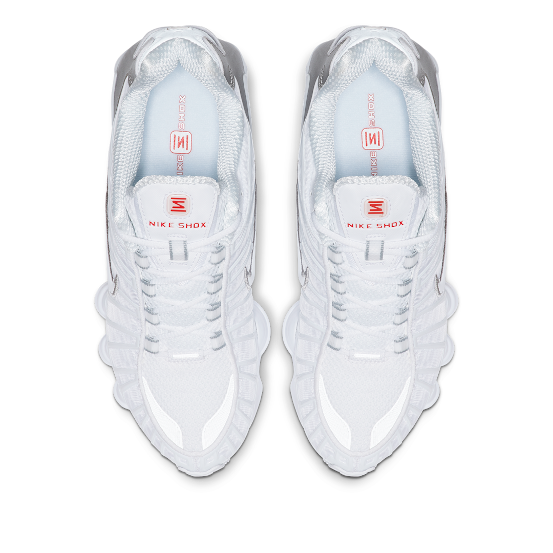 Nike Shox TL White Silver, White/Metallic Silver/Max Orange (AR3566-100-23)
