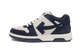 OFF-WHITE Out Of Office OOO Low Tops White Navy Blue Suede