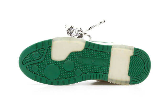 OFF-WHITE Out Of Office "OOO" Low Tops Jet Green Ecru Suede