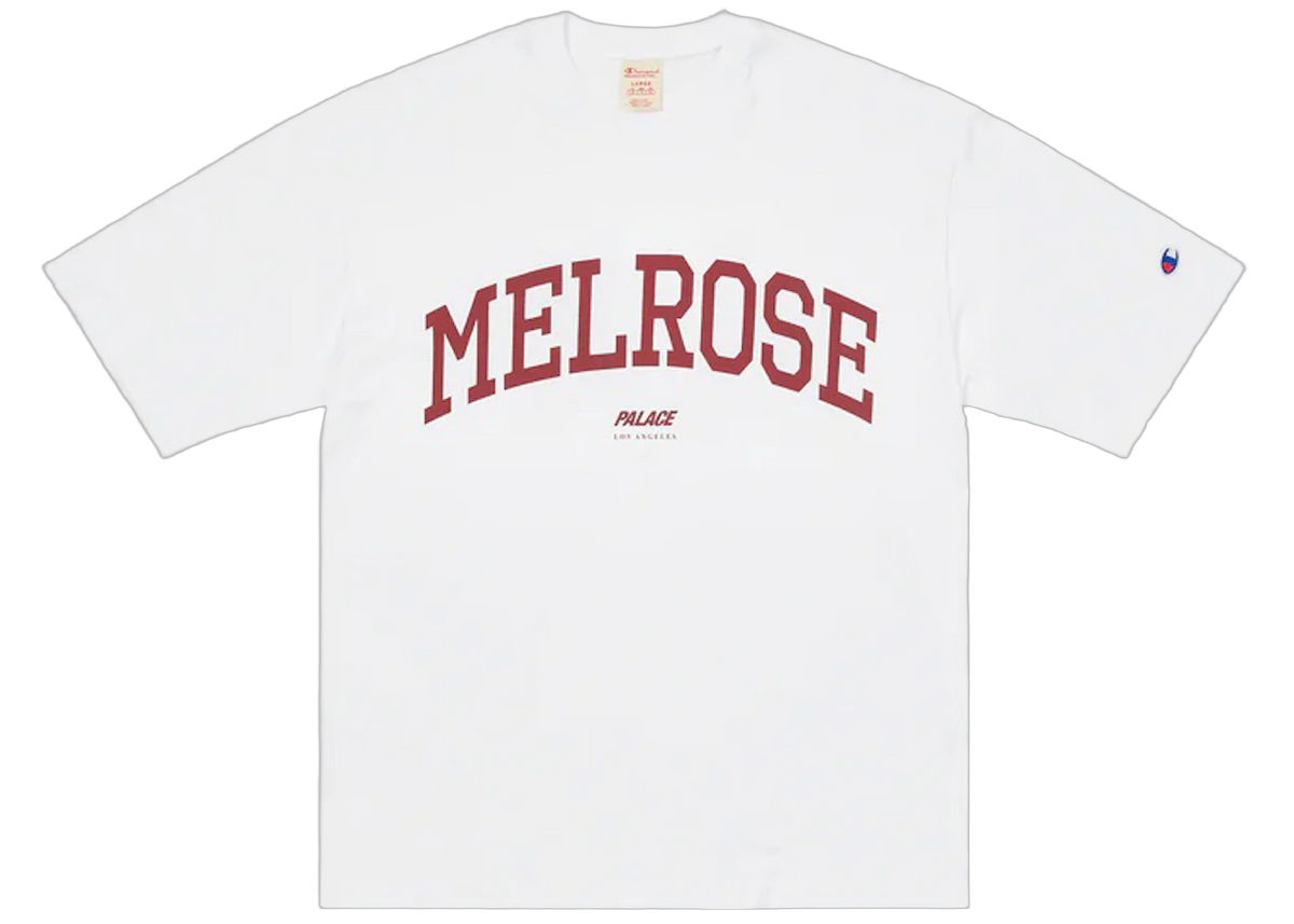 Palace Champion Shop Melrose T-shirt Los Angeles White