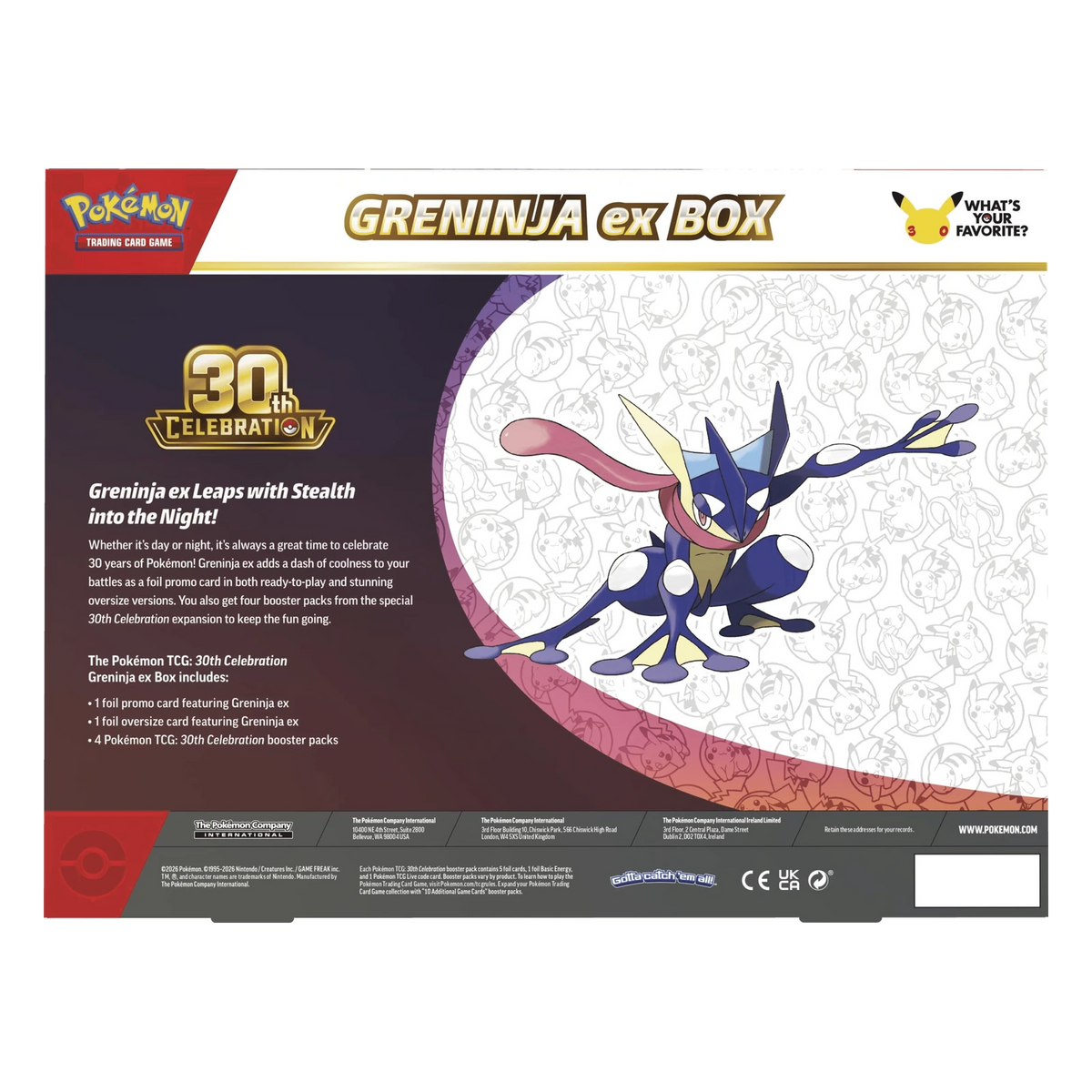 Pokémon TCG 30th Celebration: Greninja ex Box