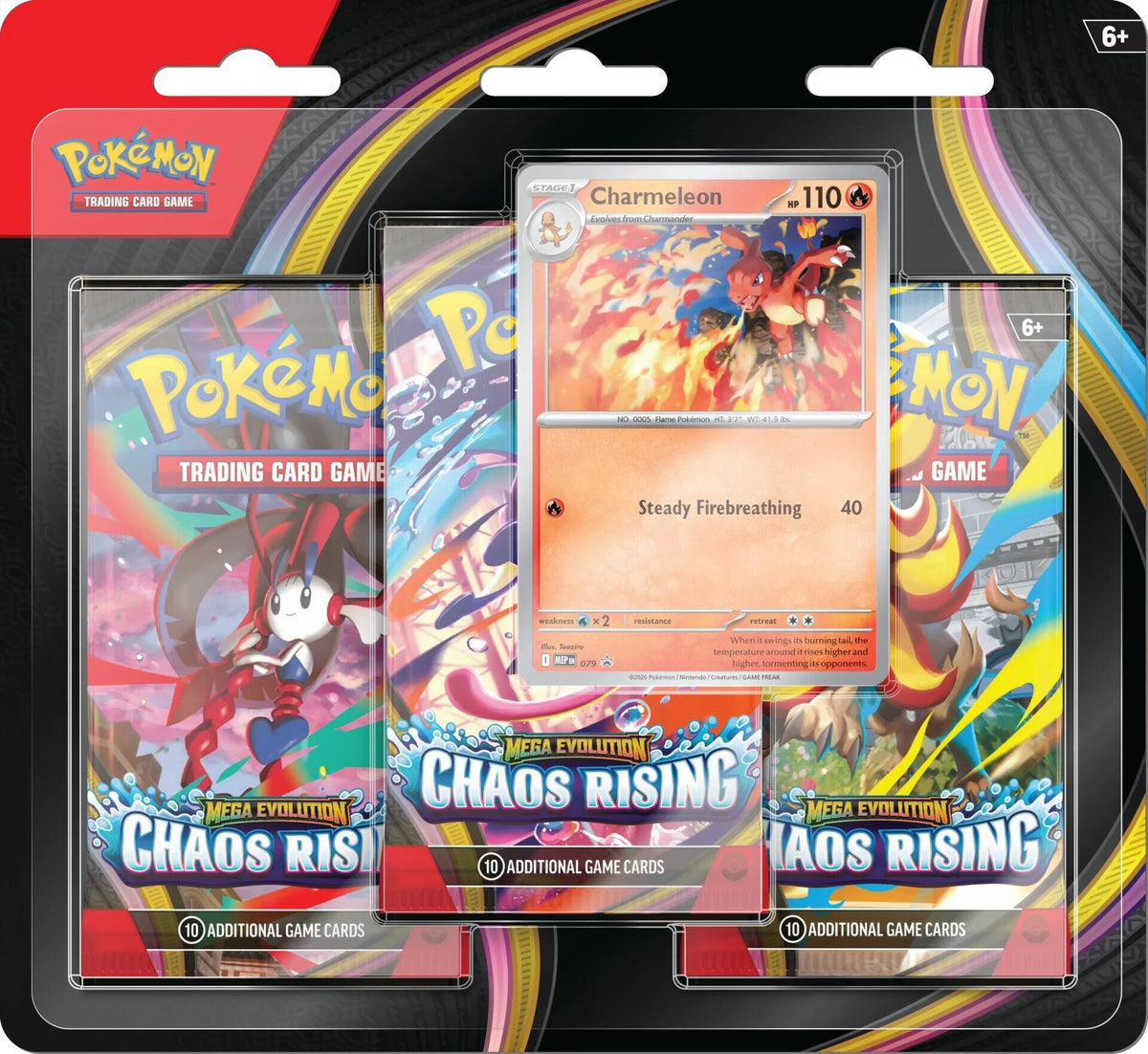 Pokémon TCG Chaos Rising: Charmeleon 3-Pack Blister