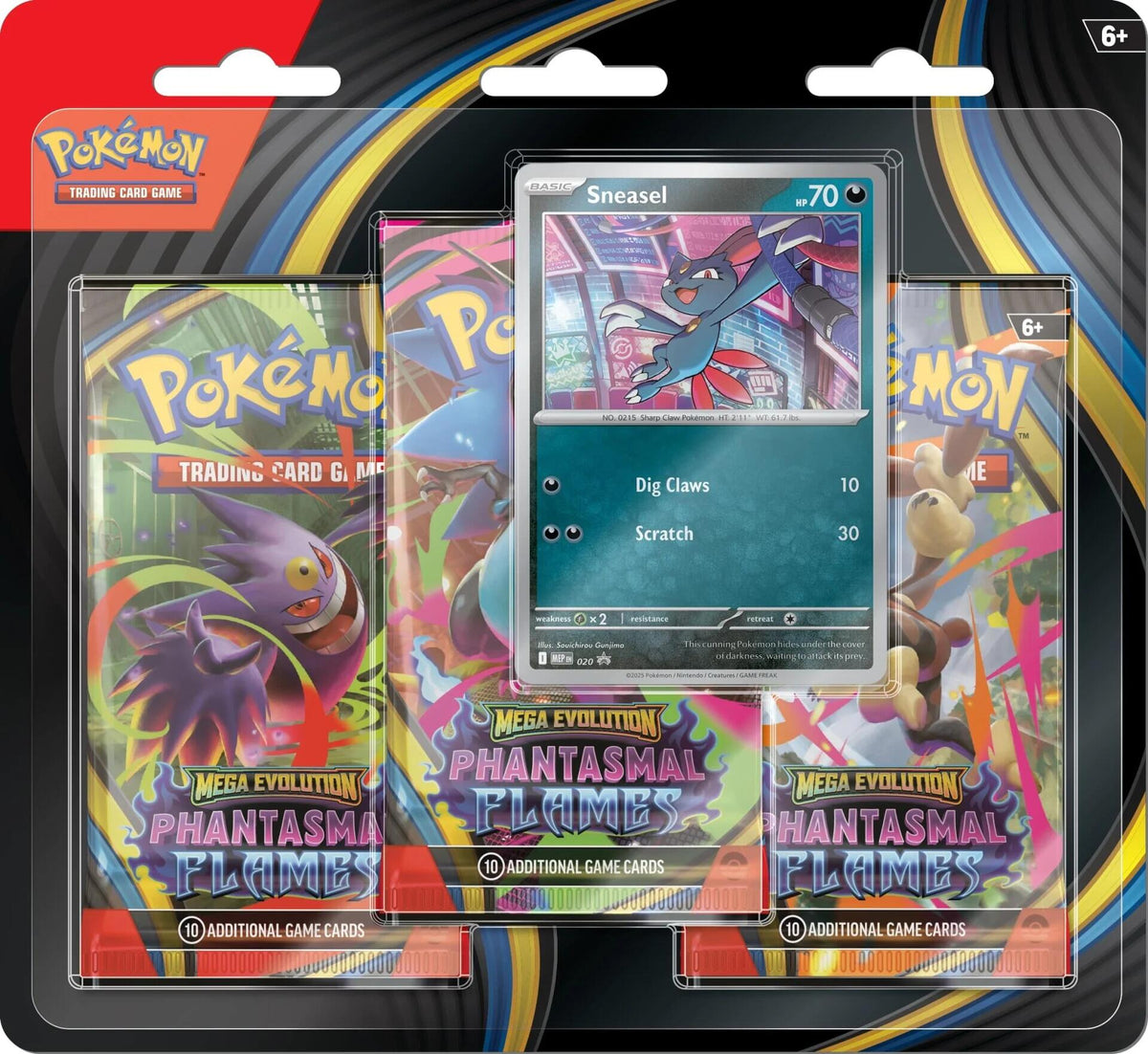 Pokémon TCG Phantasmal Flames: Sneasel 3-Pack Blister