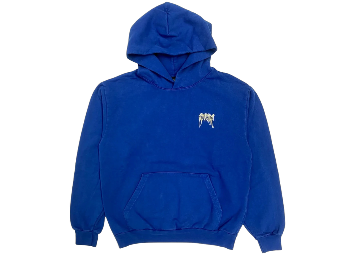 Revenge Basic Embroidered Classic Logo Hoodie Dark Royal