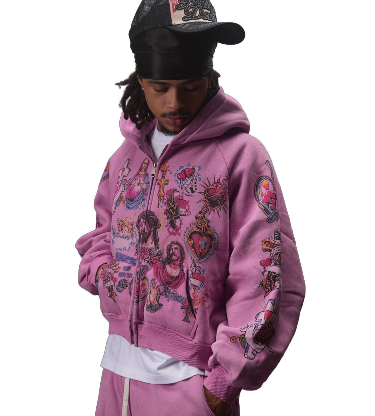 Righteous Risen King Zip Up Hoodie Purple