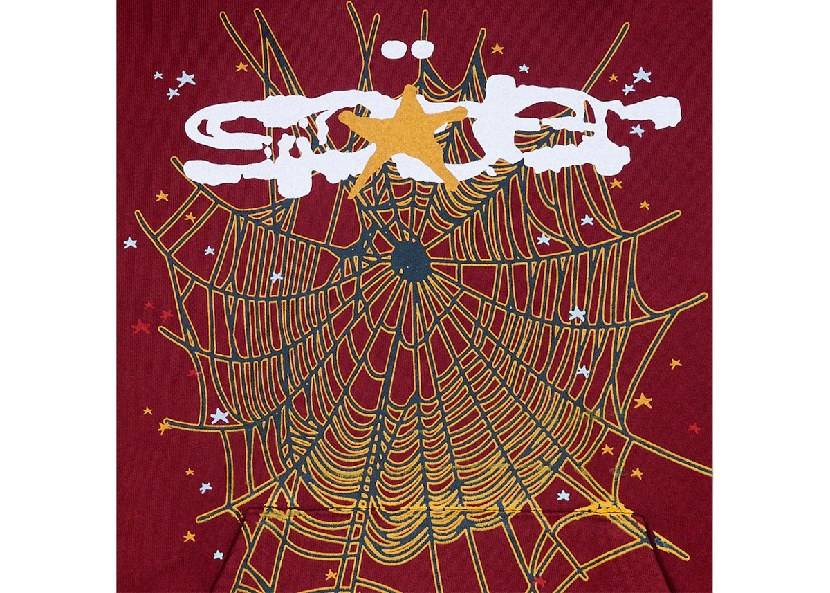 Sp5der Logo Hoodie Maroon