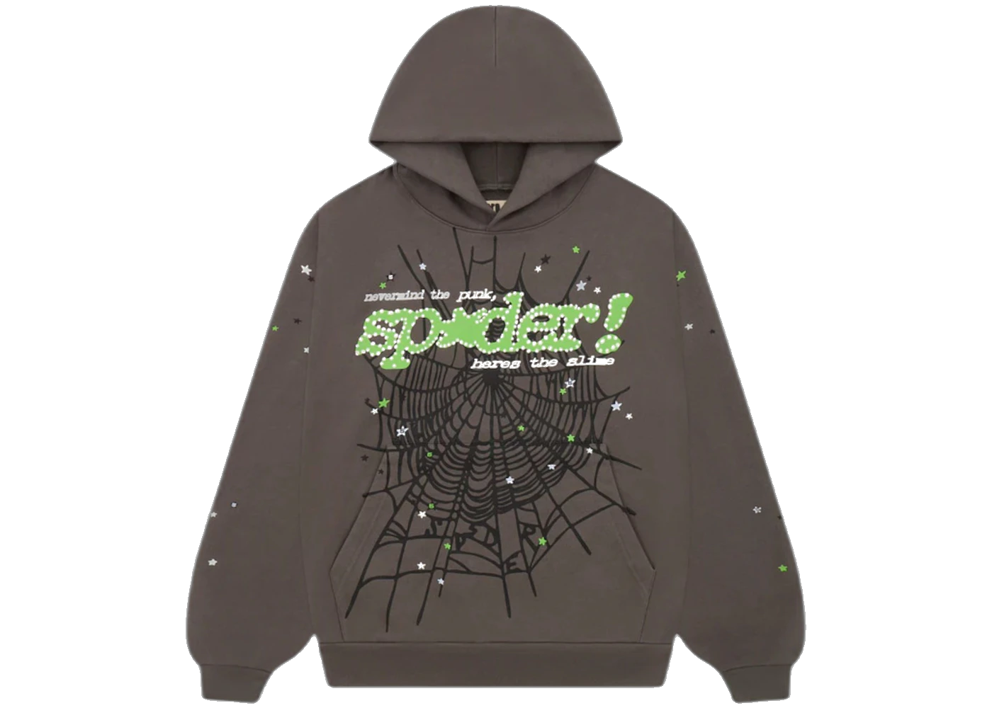 Sp5der Punk V2 Hoodie Slate Grey, Slate Grey (sp5der-punk-v2-hoodie-slate-grey)