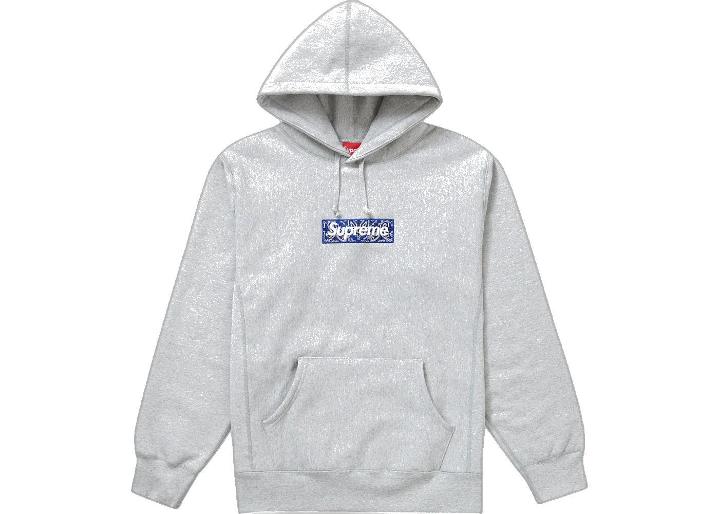 Supreme Bandana Box Logo Hooded Sweatshirt Heather Grey