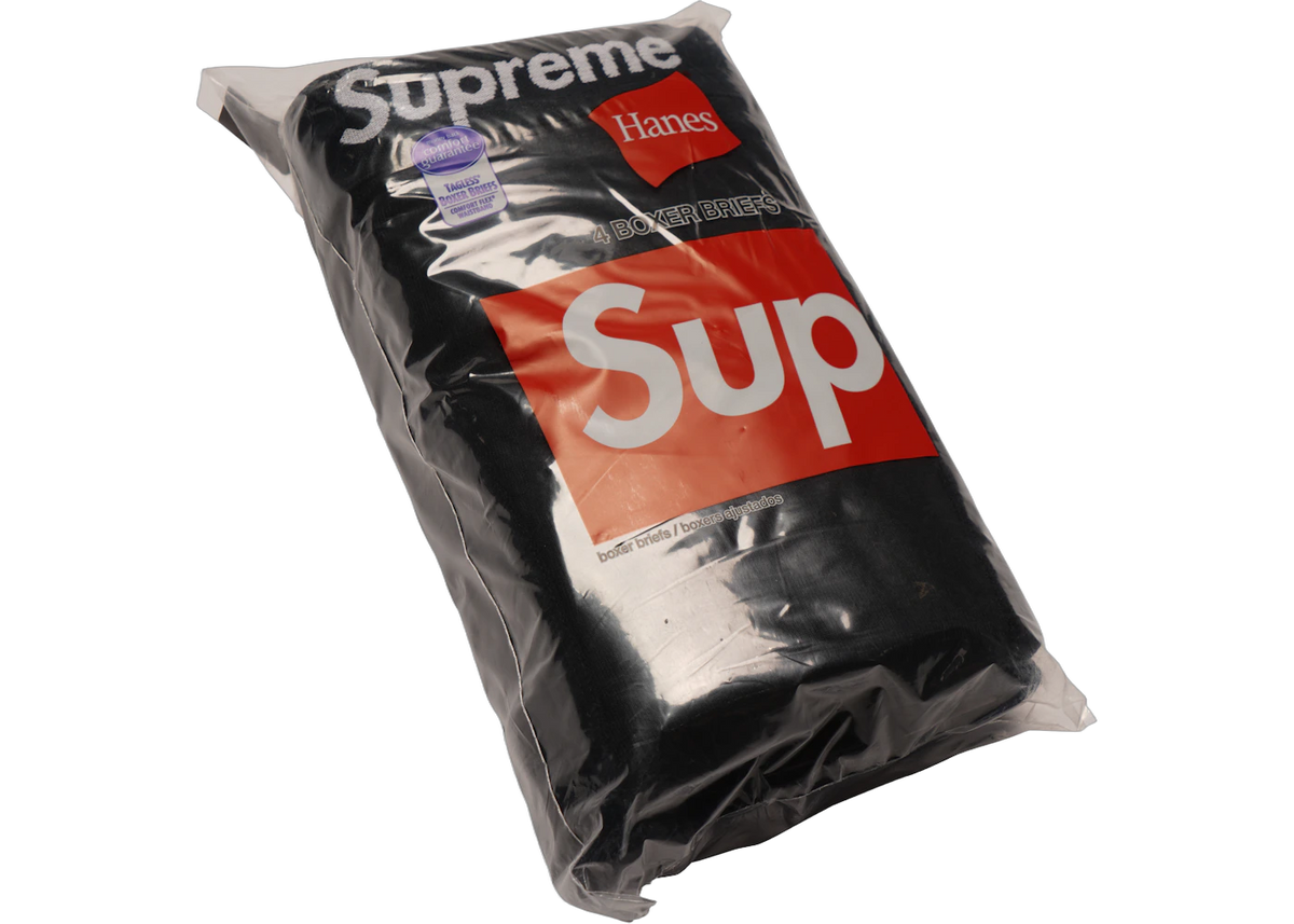 Supreme Hanes Boxer Briefs Black (4 Pack)