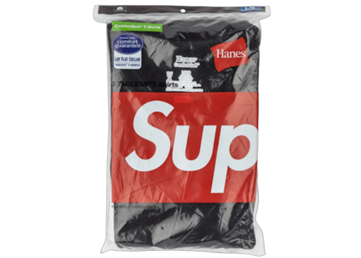 Supreme Hanes Tagless Tees (3 Pack) Black