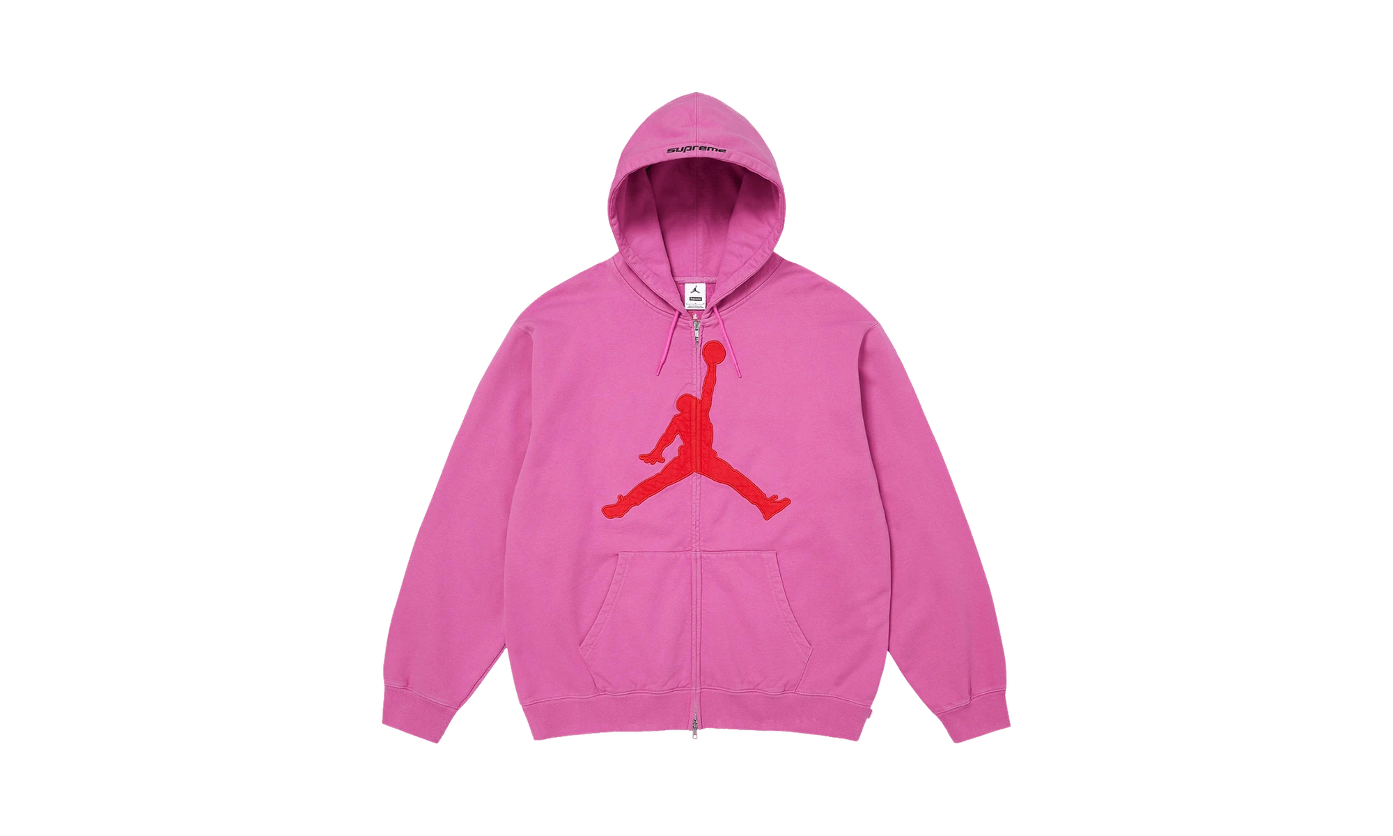 Supreme x Air Jordan Zip Up Hooded Sweatshirt Pink