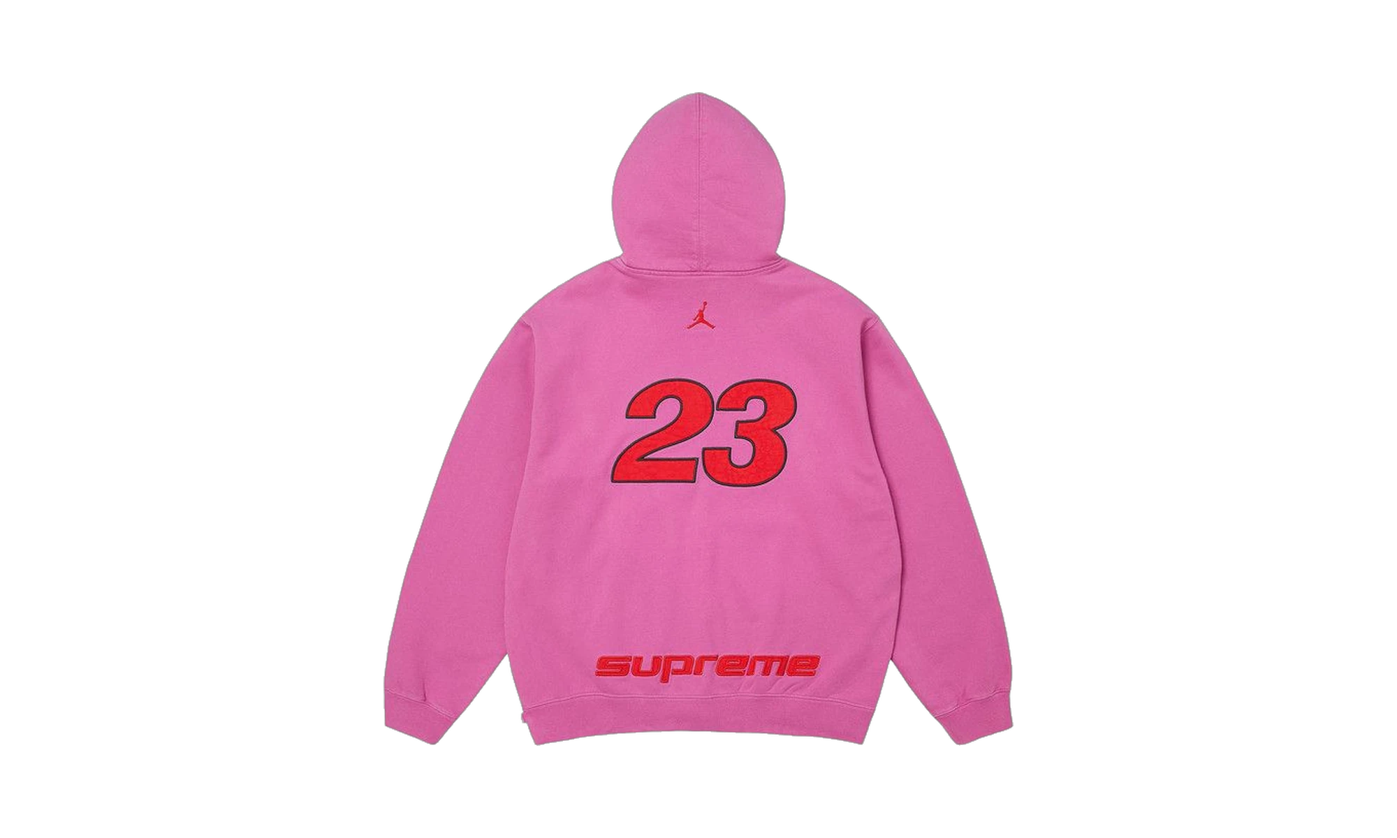 Supreme x Air Jordan Zip Up Hooded Sweatshirt Pink