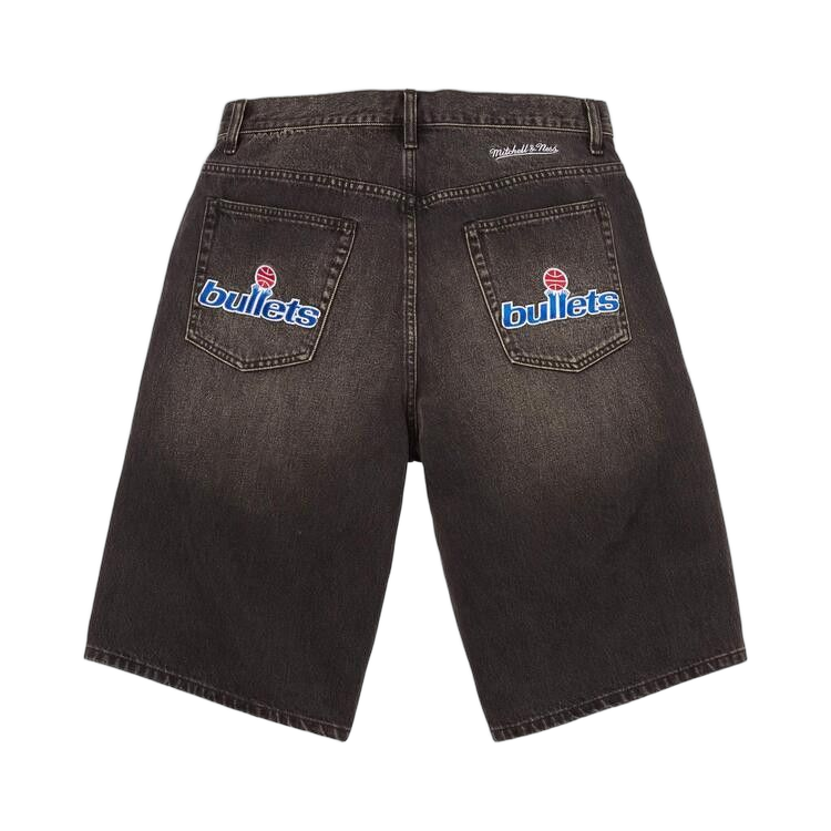 Supreme x Mitchell & Ness Washington Bullets Baggy Denim Short Washed Black