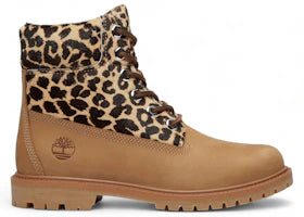Timberland 6" Premium Boot Leopard Print Beige Nubuck