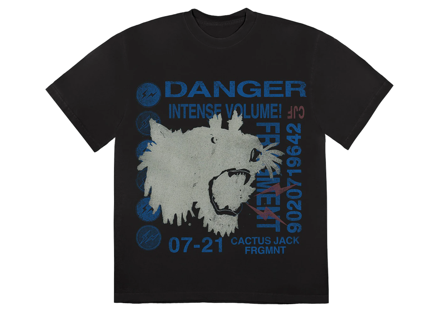 Travis Scott Cactus Jack For Fragment Danger T-Shirt Washed Black