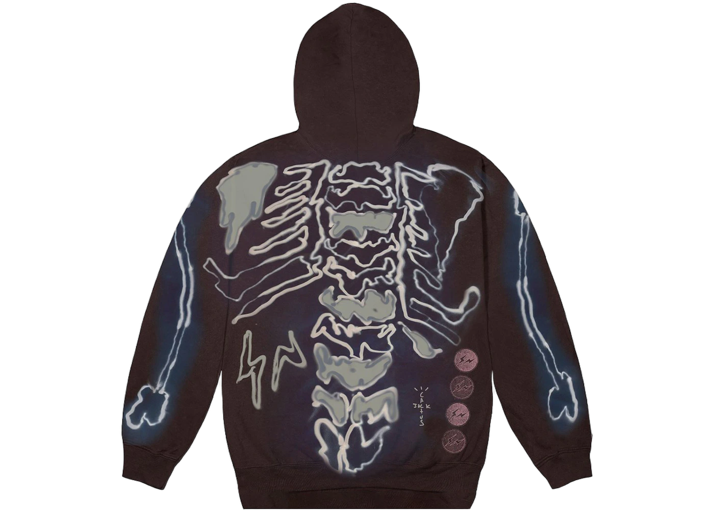 Travis Scott Cactus Jack For Fragment Skeleton Graffiti Full Zip Hoodie Multi - Sneak