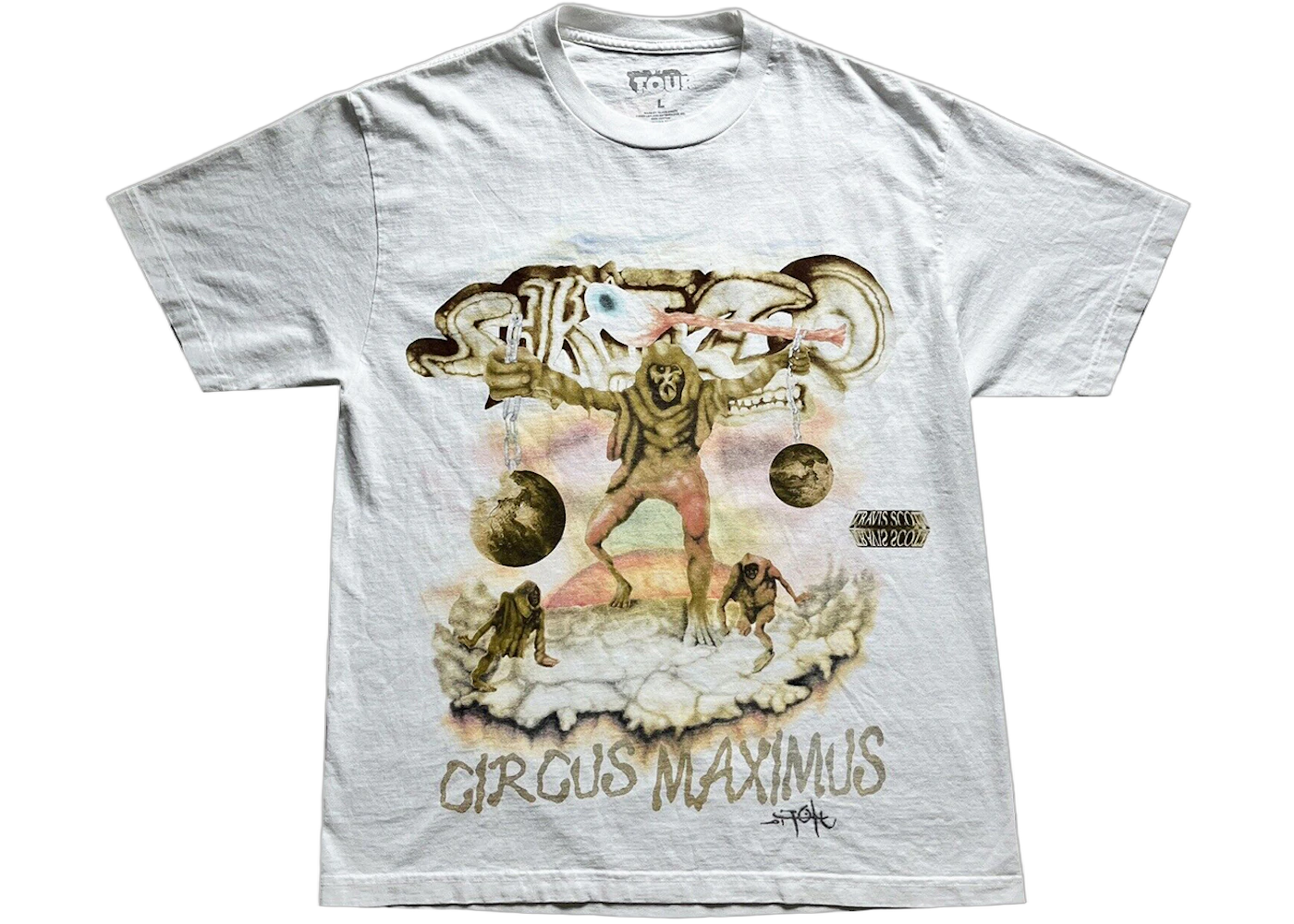 Travis Scott Utopia Tour Skitzo Circus Maximus T-Shirt White