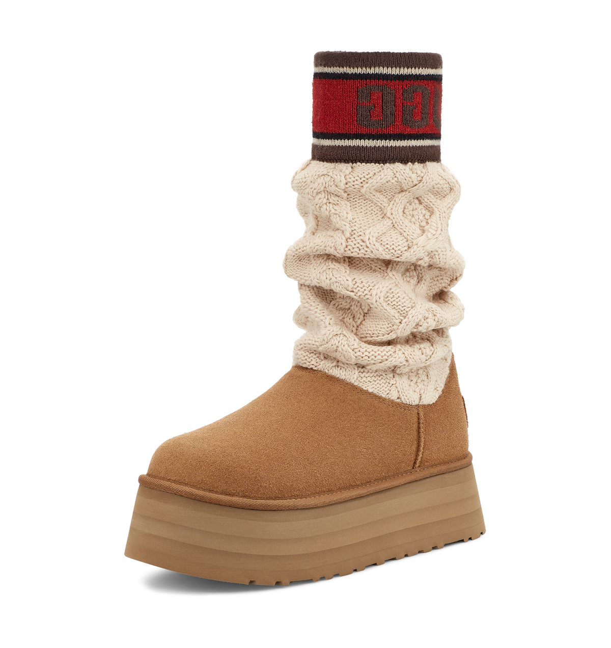 UGG Classic Sweater Letter Boot Chestnut