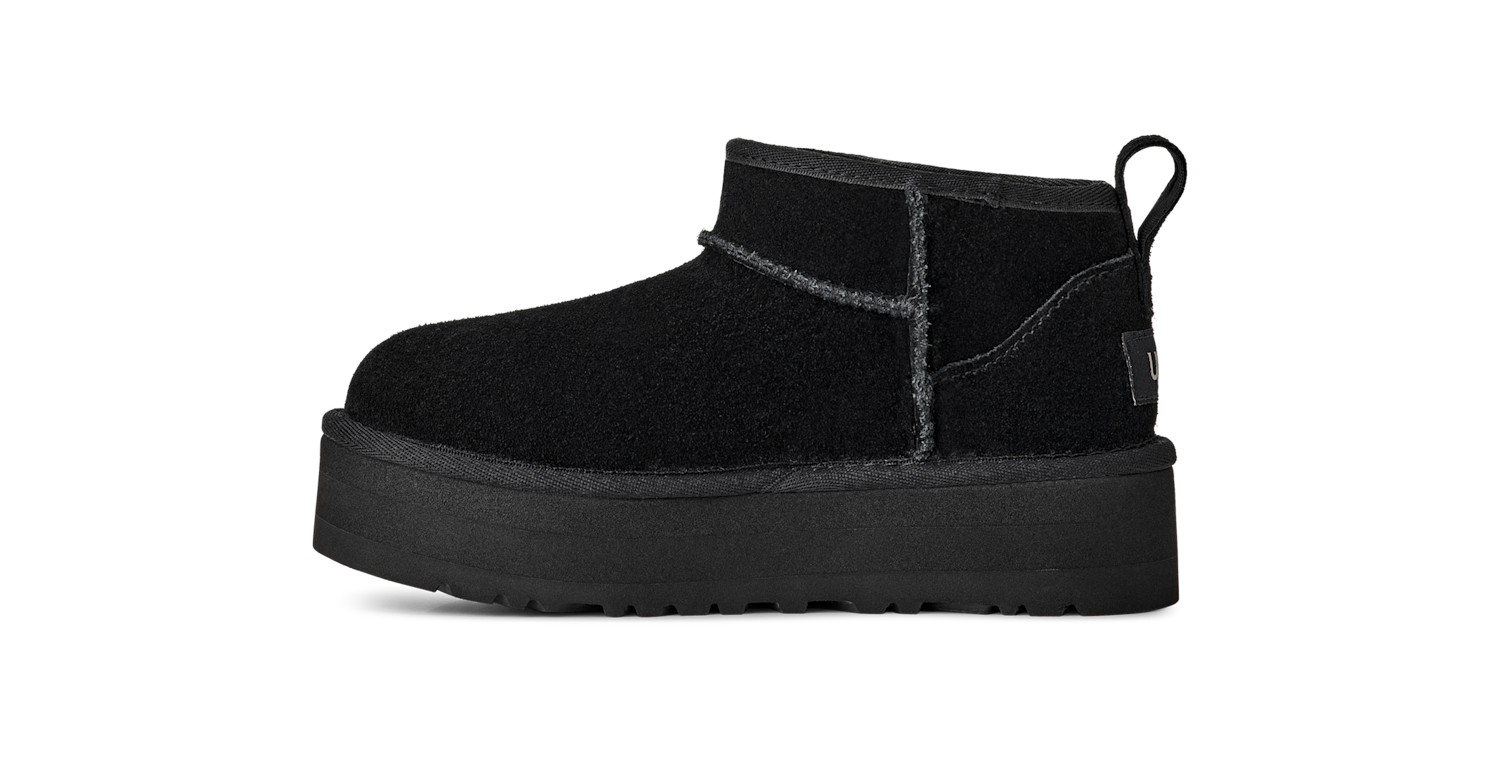 UGG Classic Ultra Mini Platform Boot Black (Kids)