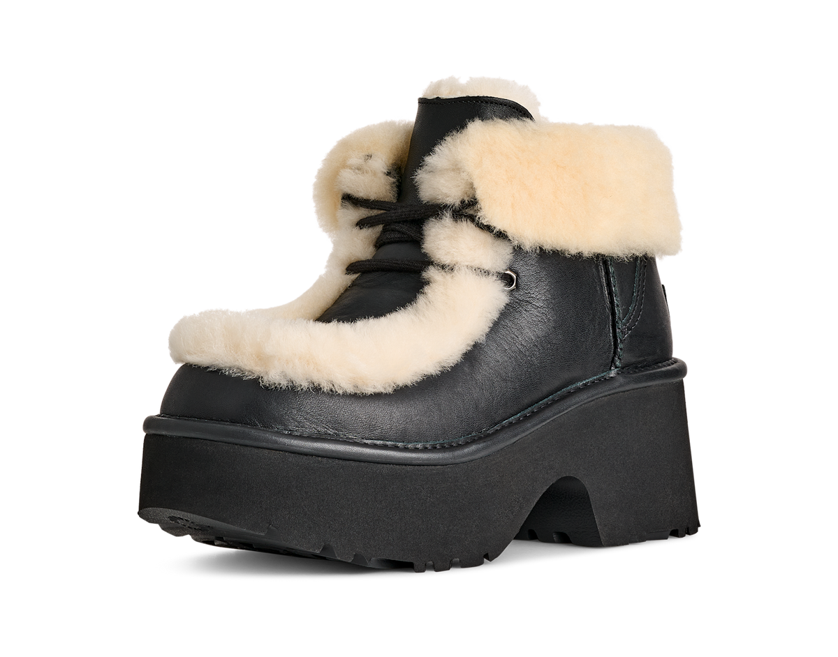 UGG Esmee Leather Lace Up Boot Black