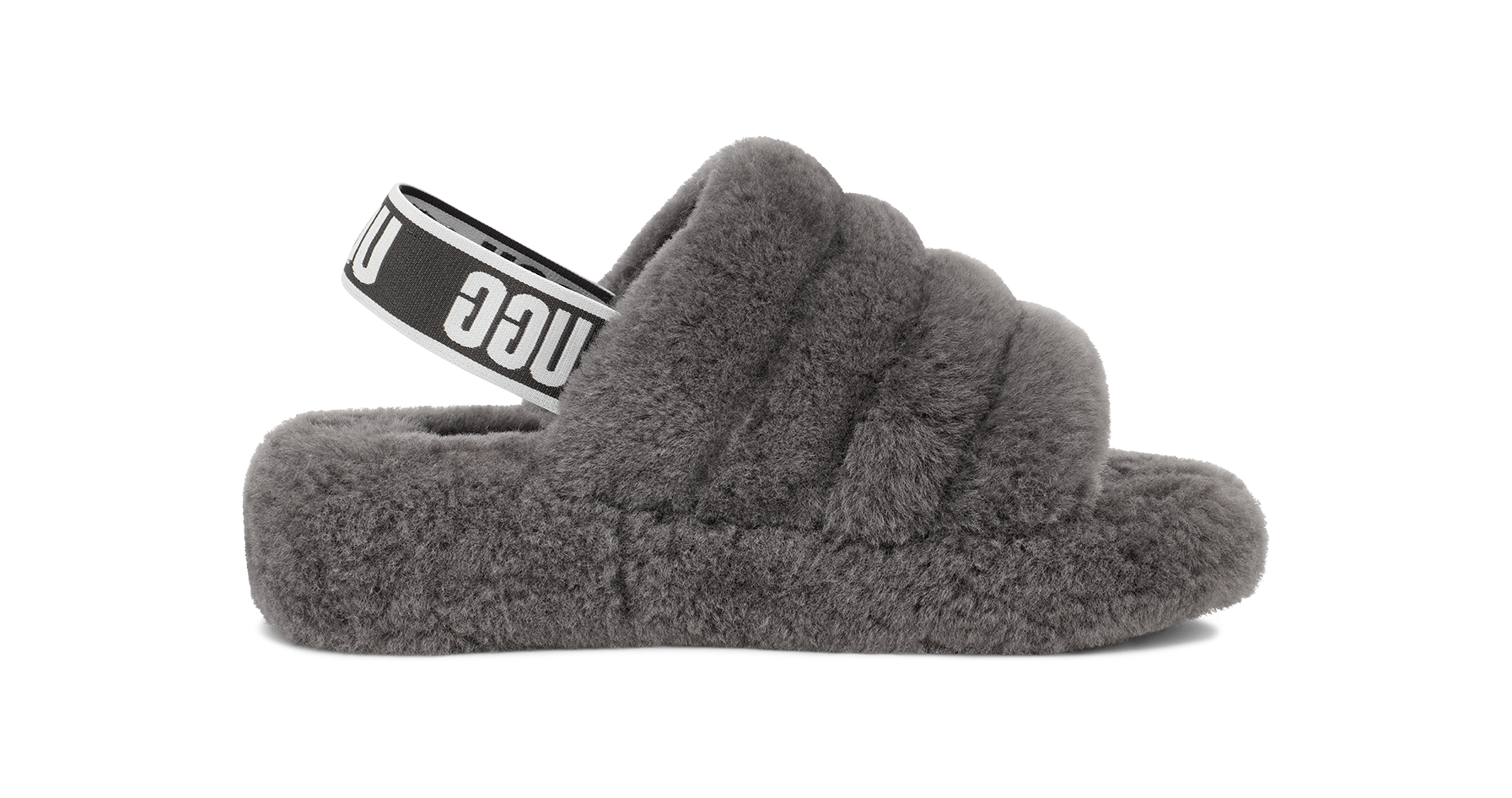 UGG Fluff Yeah Slide Charcoal, Charcoal (1095119-CHRC)