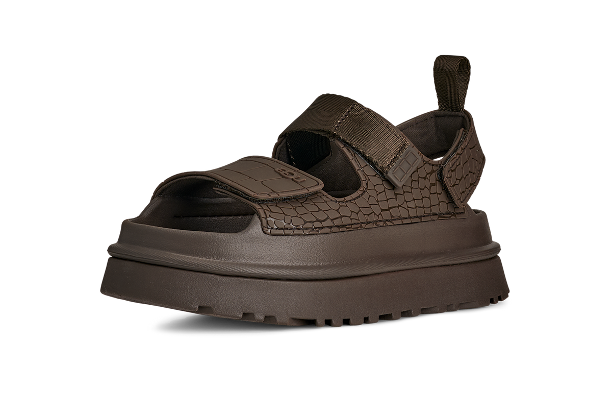 UGG GoldenGlow Embossed Sandal Dense Smoke