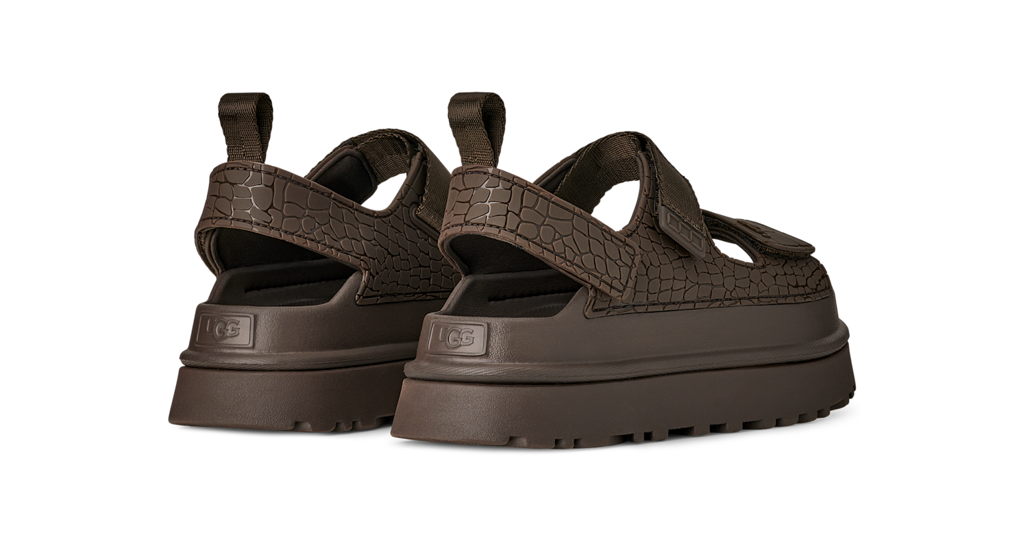 UGG GoldenGlow Embossed Sandal Dense Smoke