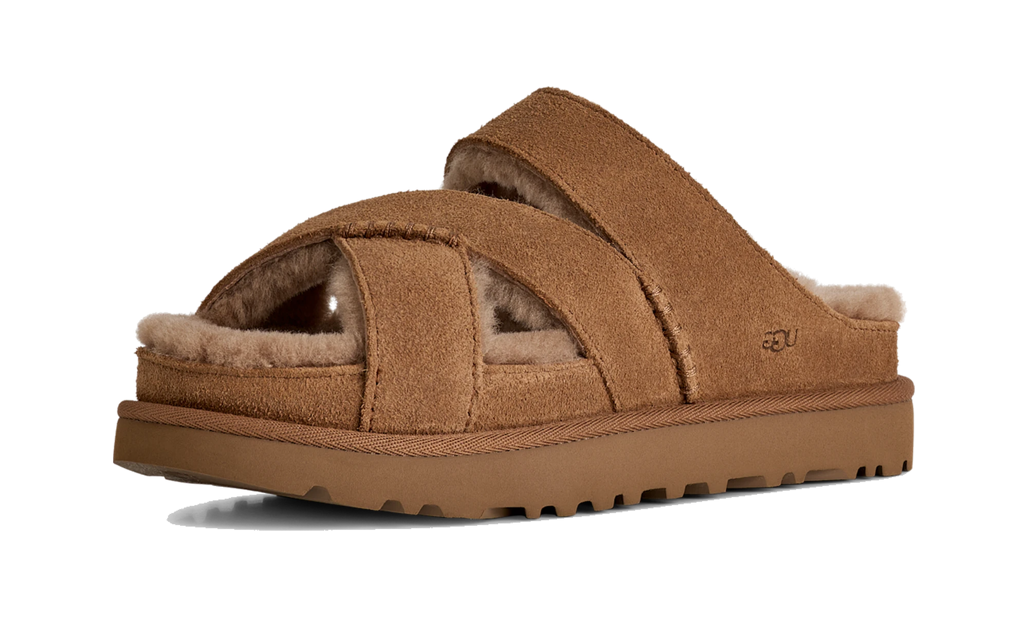 UGG Greenport Cross Strap Slide Chestnut