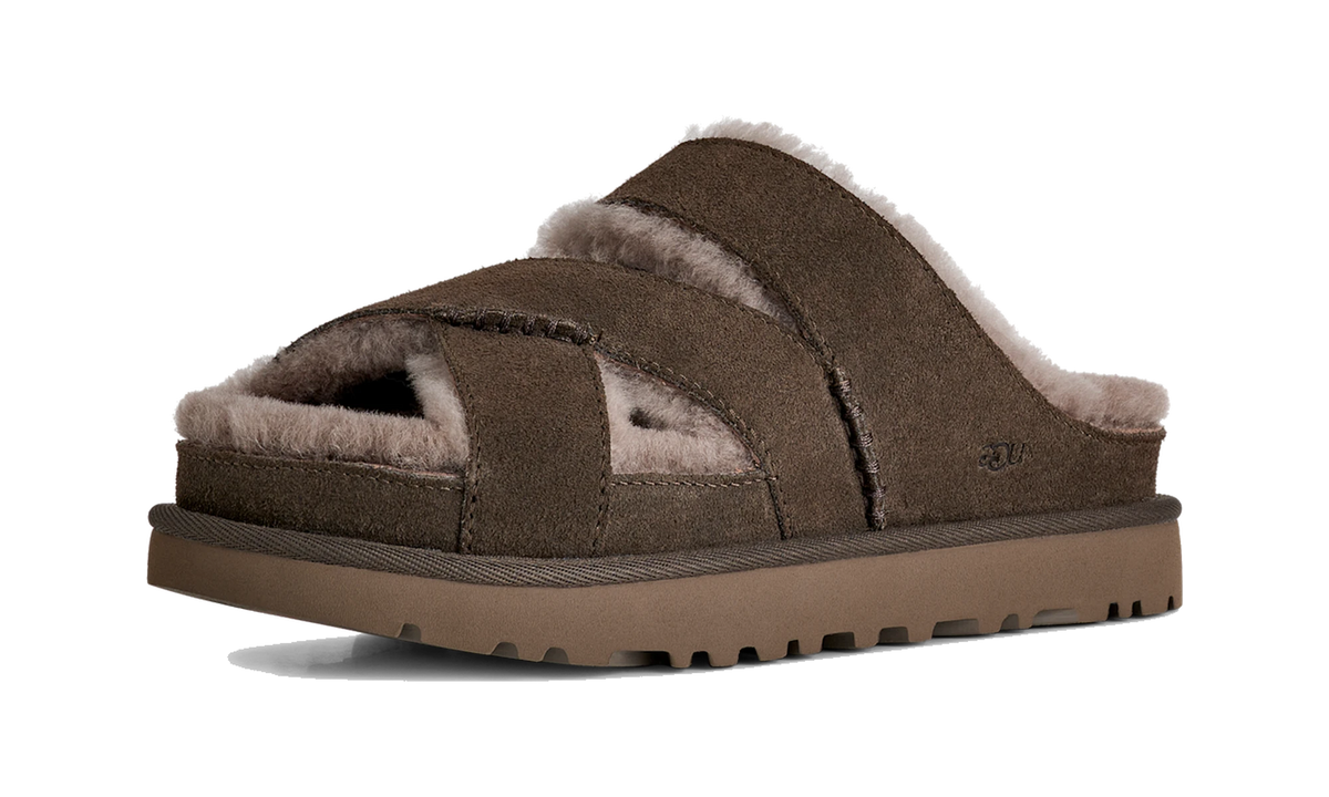 UGG Greenport Cross Strap Slide Dense Smoke