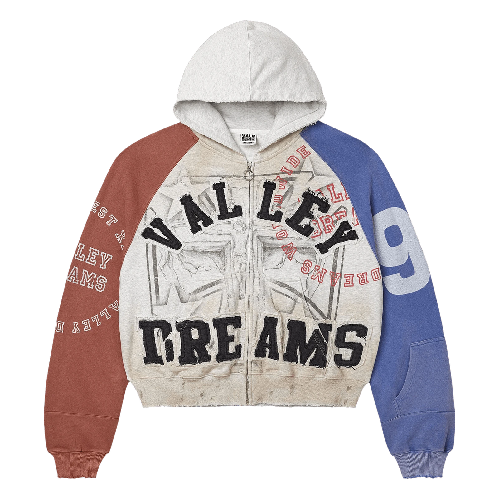 Vale Forever Patriot Chop and Screw Zip Up Hoodie Grey
