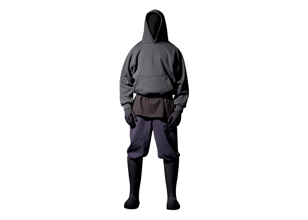 Yeezy Gap Logo Shrunken Hoodie Black, Black (4708240620000)