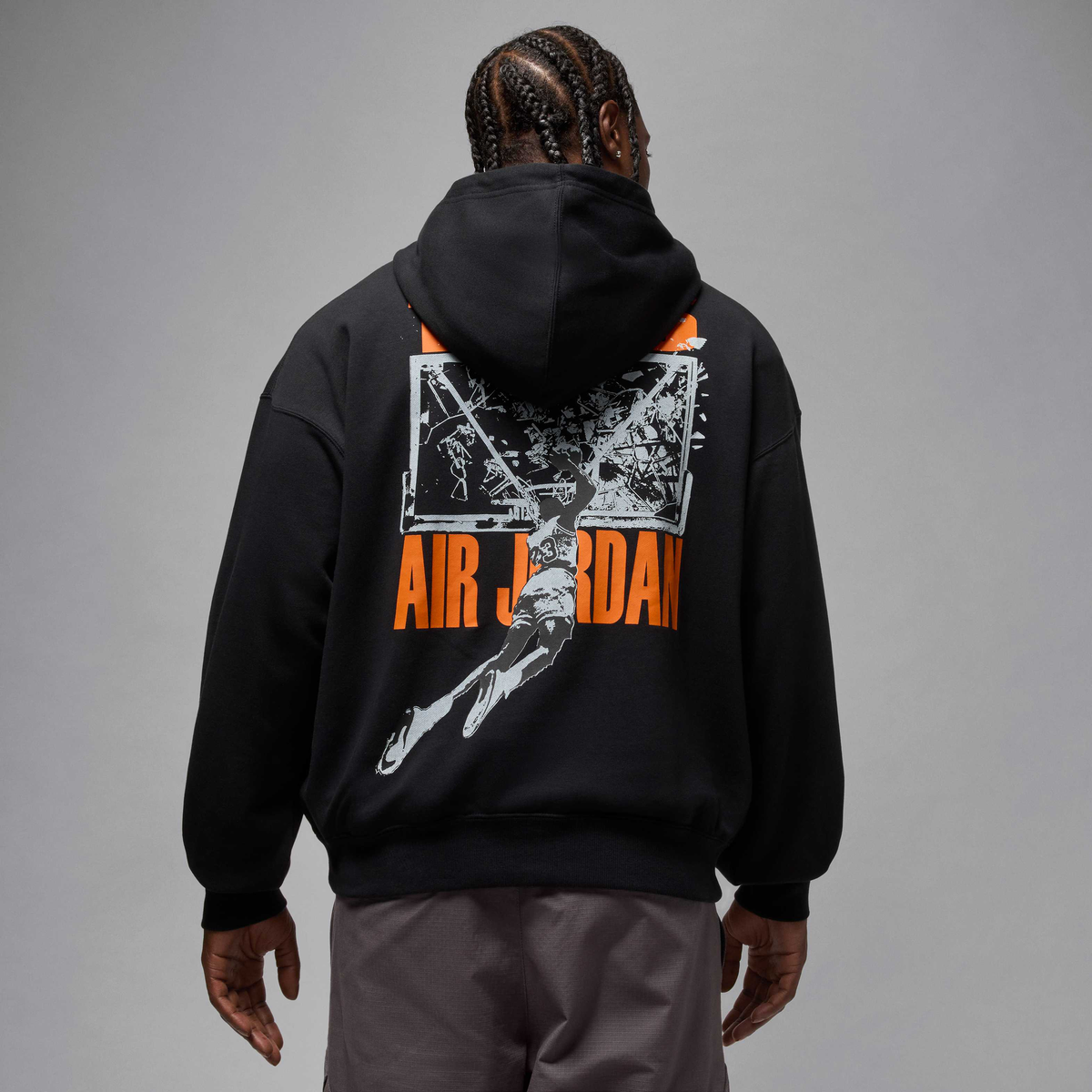 Air Jordan Brooklyn Oversized Pullover Hoodie Black/Starfish