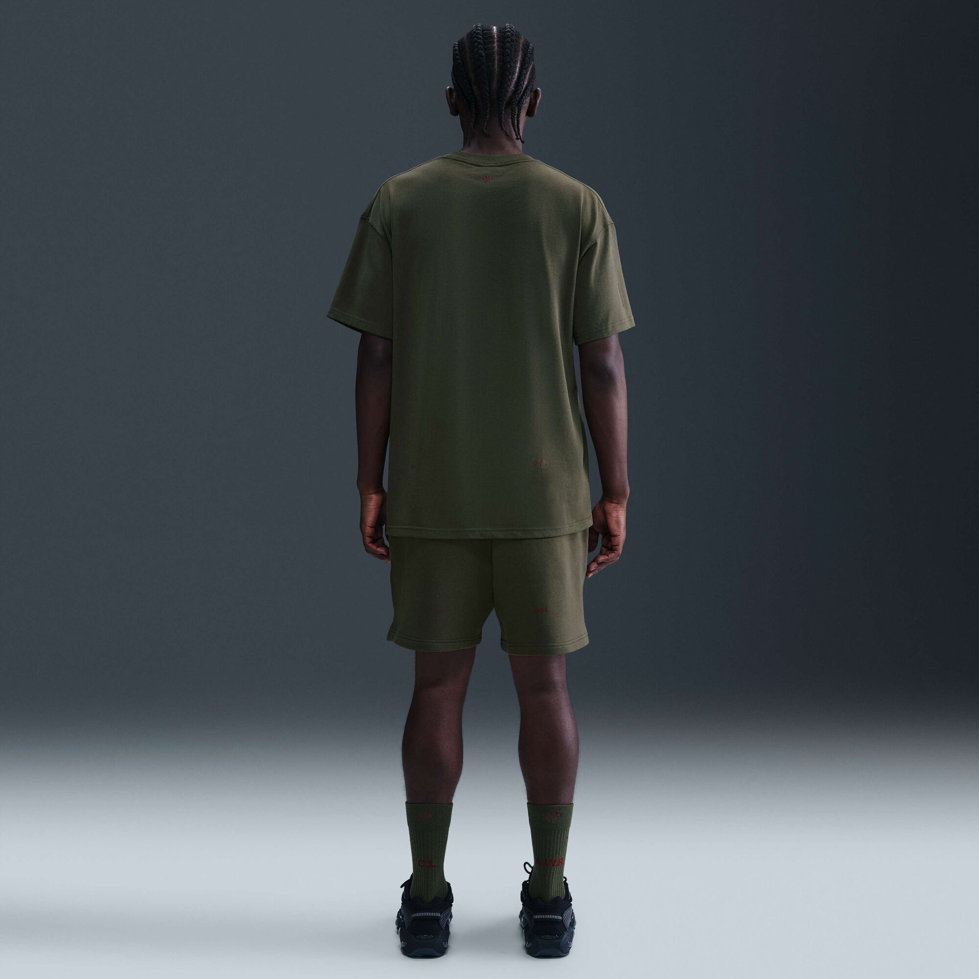 NOCTA Cardinal Fleece Shorts Cargo Khaki/Team Red