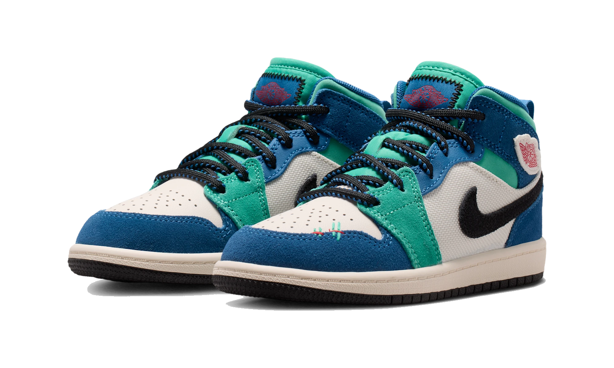 Air Jordan 1 Mid SE Chalk/True Blue/Kinetic Green/University Red