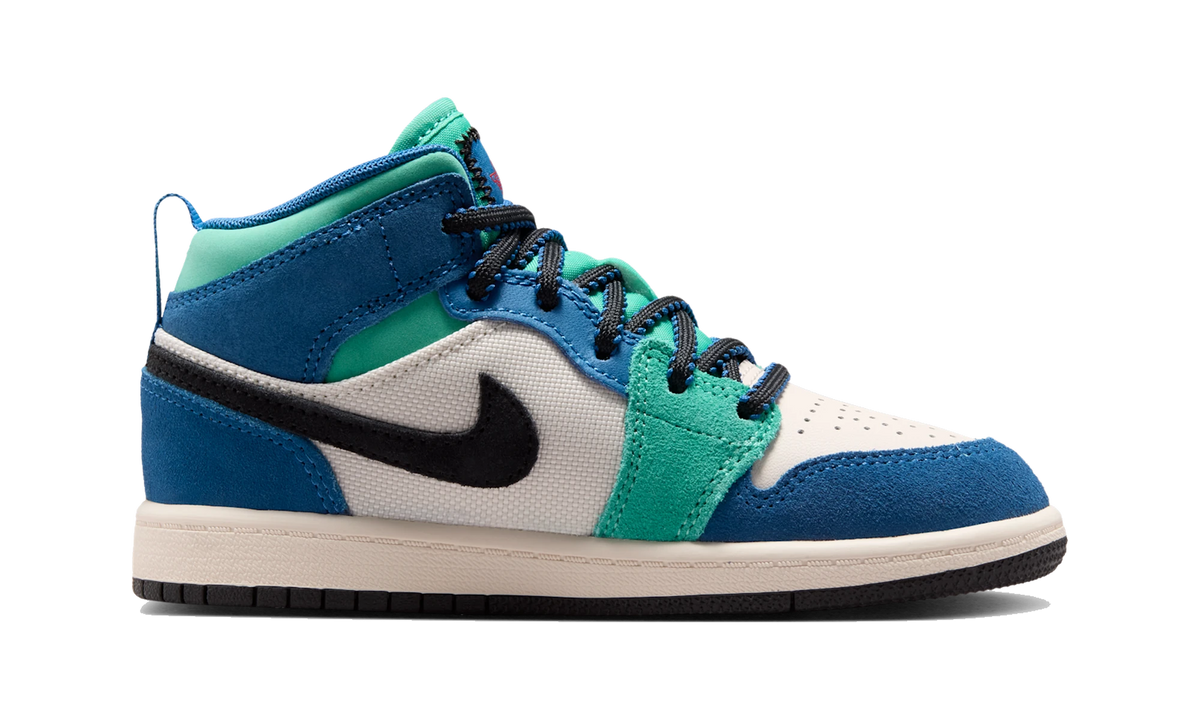 Air Jordan 1 Mid SE Chalk/True Blue/Kinetic Green/University Red