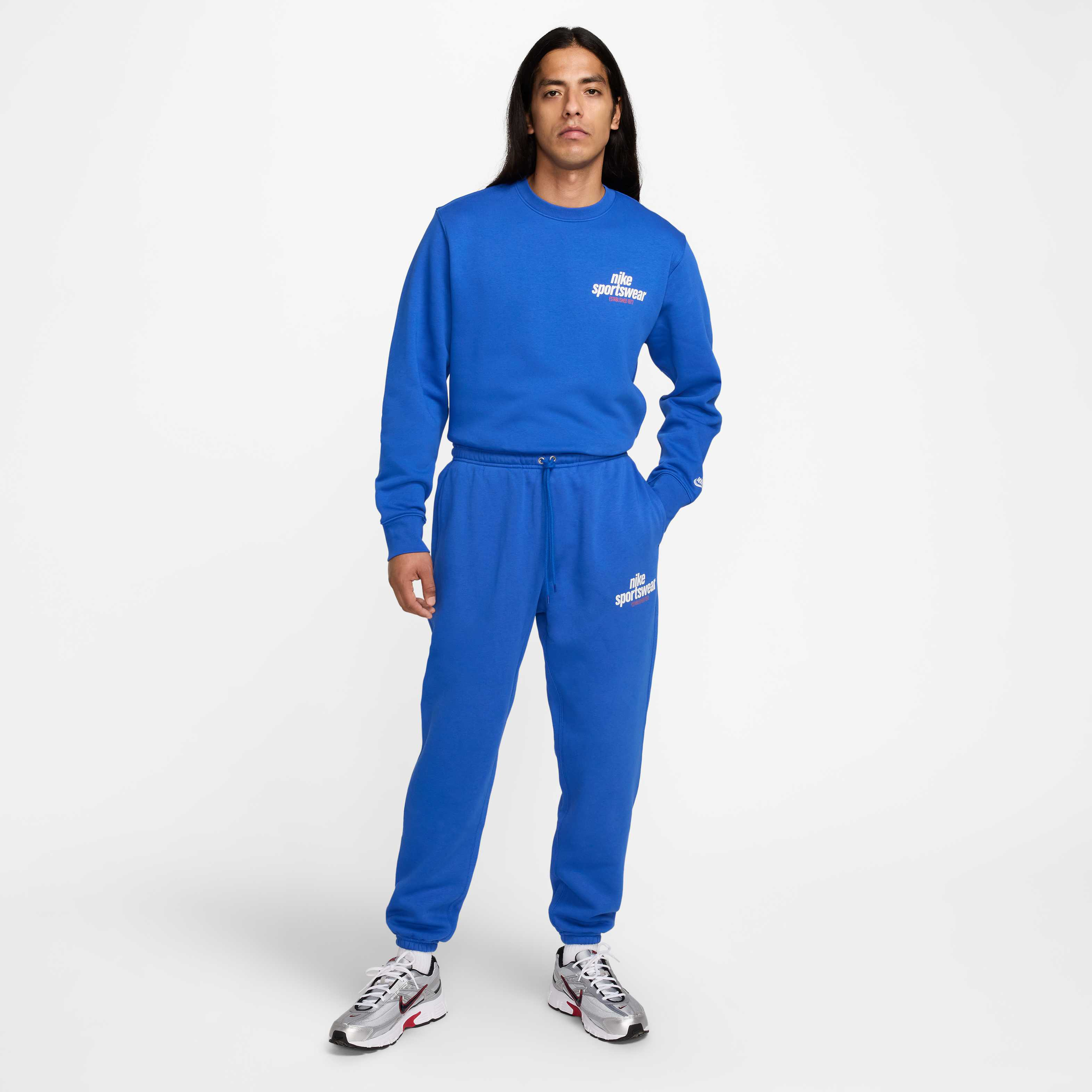 Nike Club Fleece Crew Game Royal/Game Royal/White - Sneak