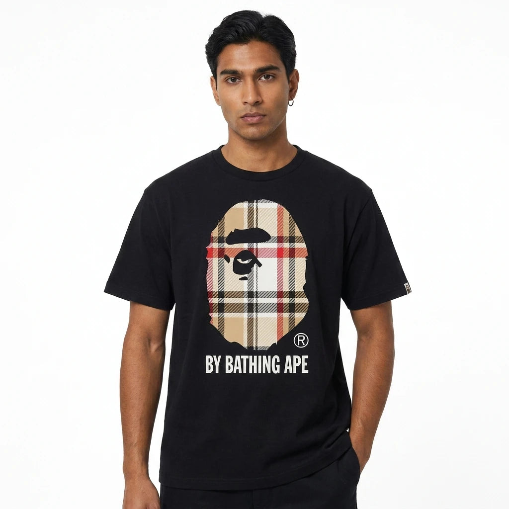 BAPE Check T-Shirt Black Beige