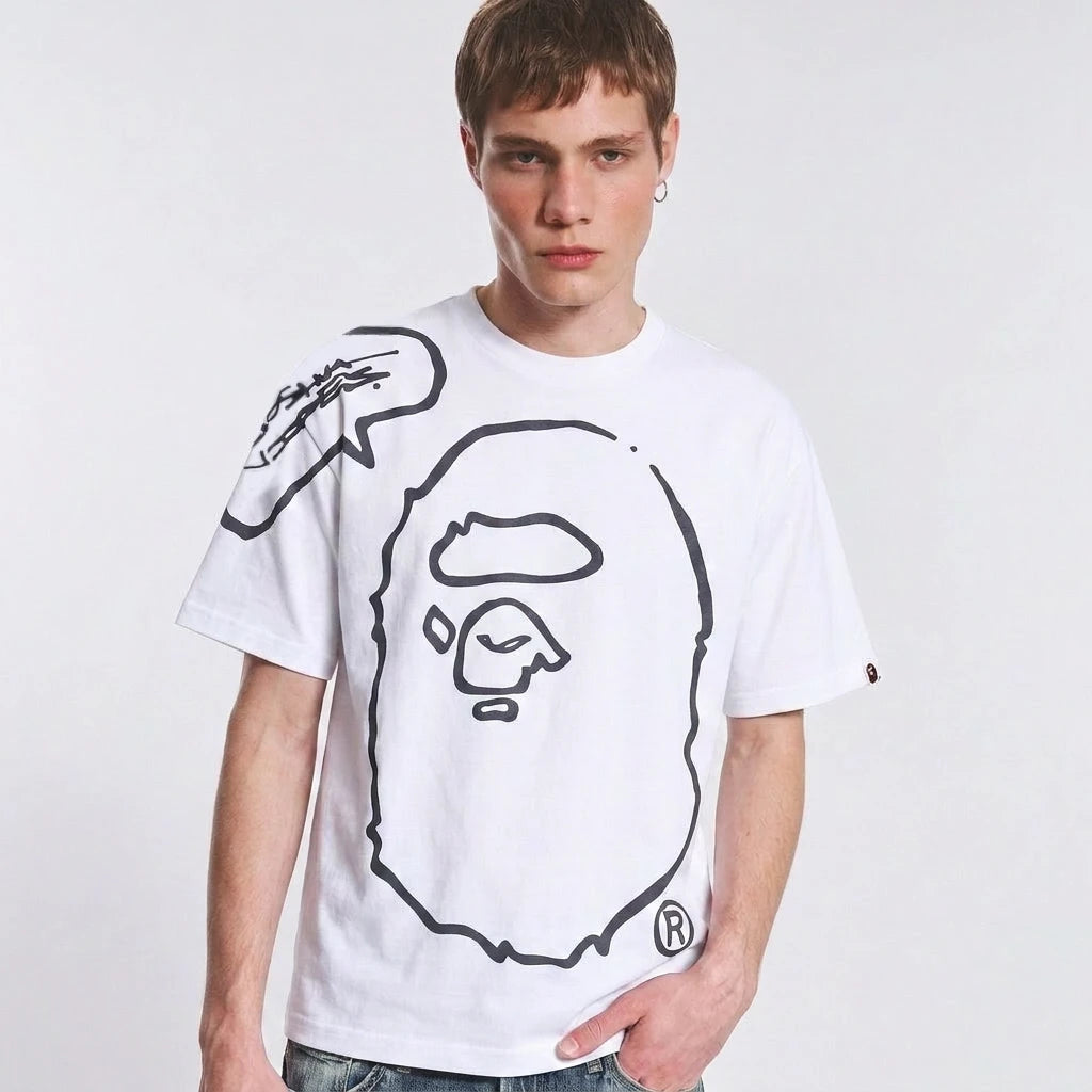 BAPE x Joshua Vides Ape Head T-Shirt White