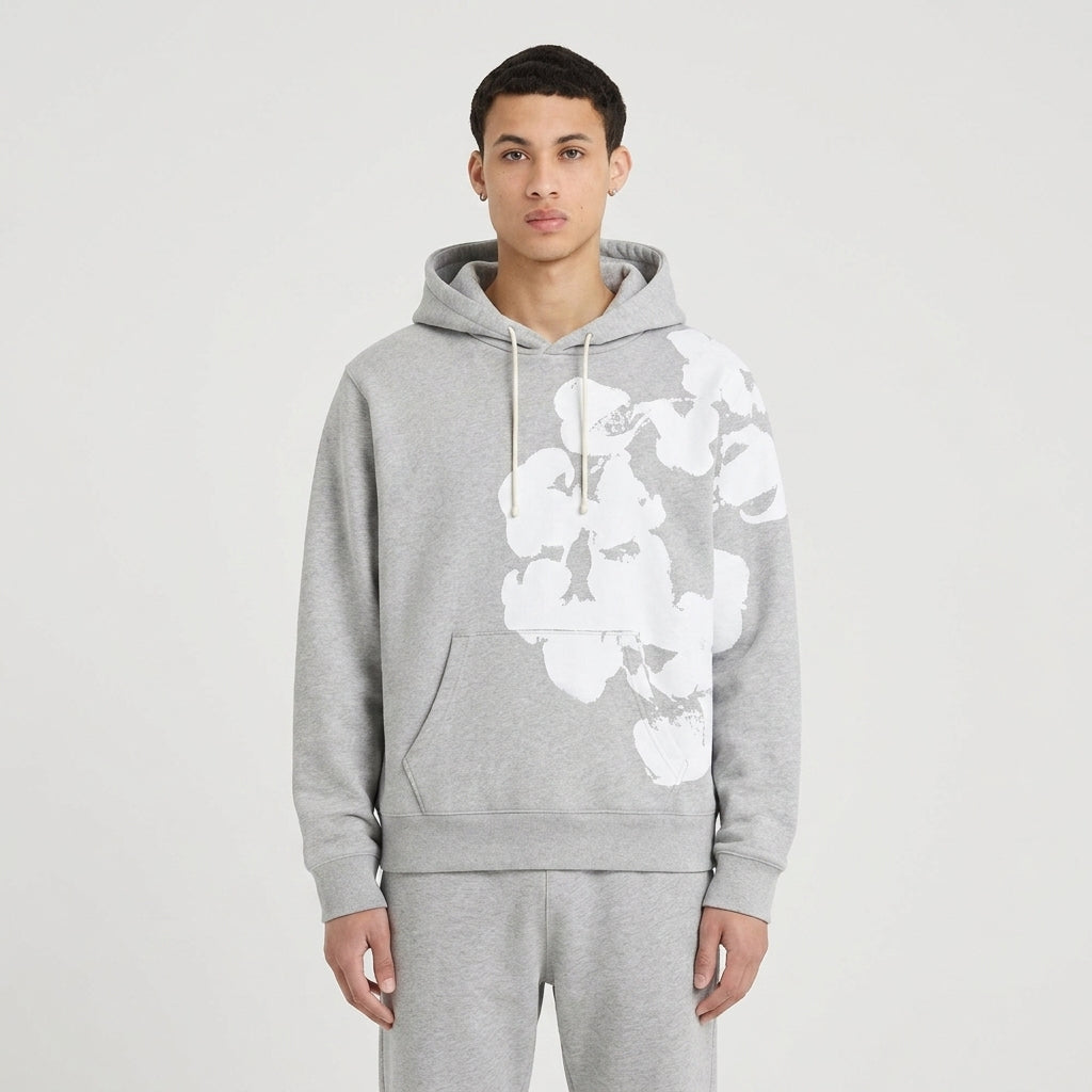 Denim Tears Big Cotton Wreath Hoodie Grey