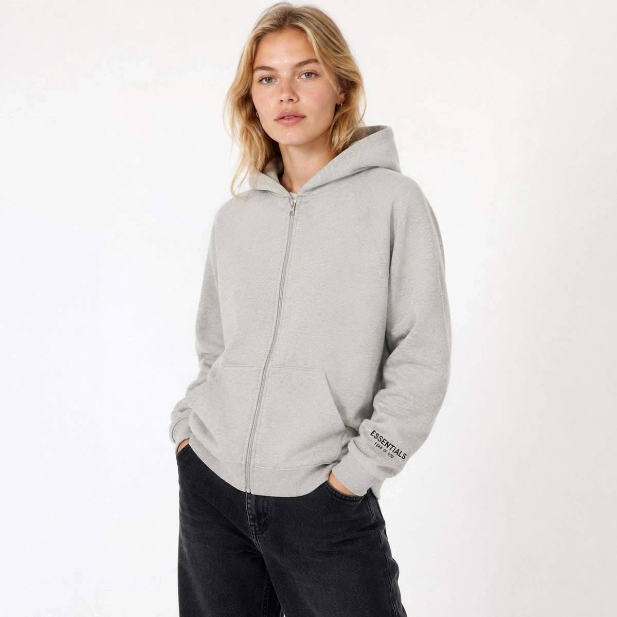 Fear Of God Essentials SS21 Zip Hoodie Oatmeal