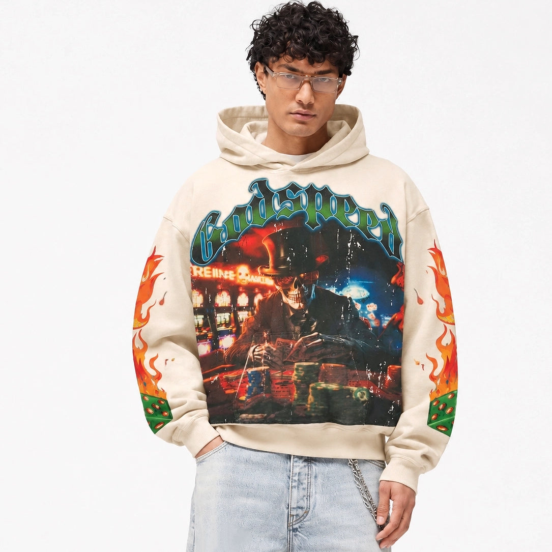 Godspeed Lifes A Gamble Hoodie Bone
