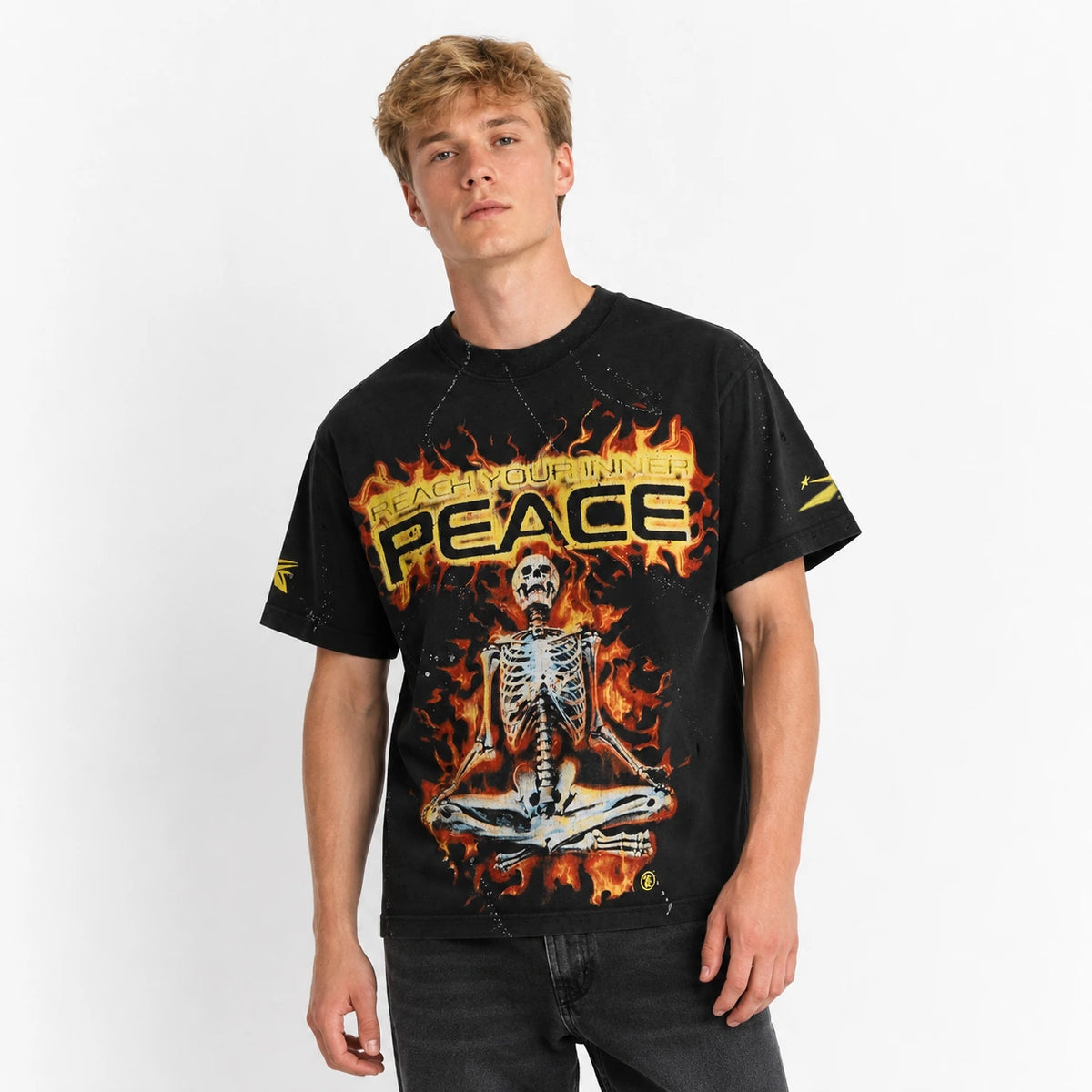 Hellstar Inner Peace Skeleton T-Shirt Black