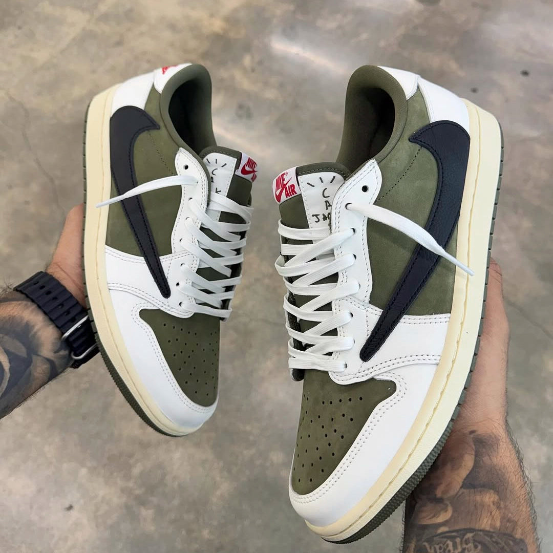 Air Jordan 1 Retro Low OG SP Travis Scott Medium Olive, Medium Olive/Black/Sail/Muslin (DM7866-200)